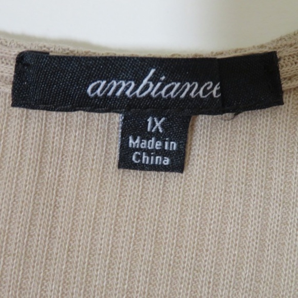 NWOT 2X Ambiance Plus Size Longline Ribbed Open Front Cardigan - Picture 2 of 6